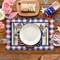 Buffalo Plaid Vases Flowers 4th of July Placemats Set of 4, 12x18 Inch